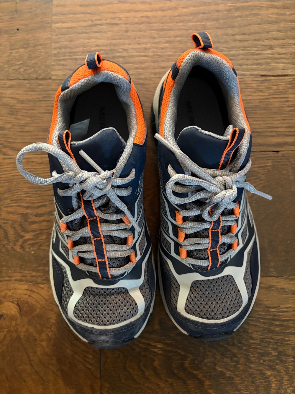 Kids Merrill Navy, Gray and Orange Waterproof Sneakers